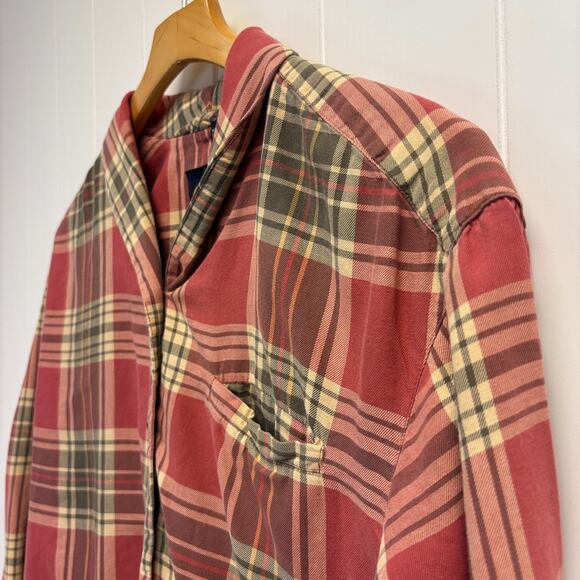 Vintage Liz Sport Women Boho Indie Western Soft Flannel Plaid Top Size S Classic - Picture 9 of 9